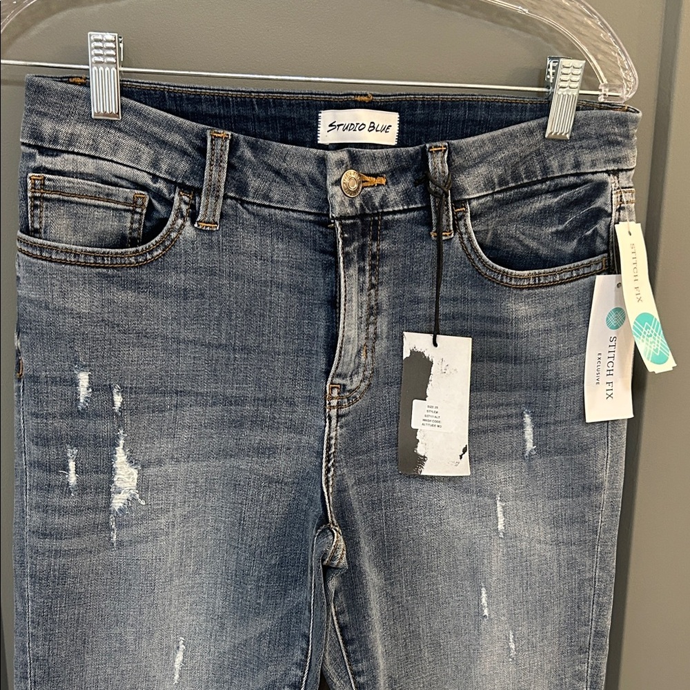 Studio Blue Kenova Capri Jean Women's Distressed Denim Jeans size 29